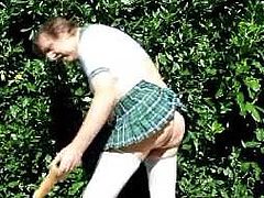 straight transvestite schoolgirl outdoors fisting anal sound