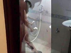 A cute girl in Vietnam surprised naked in the shower