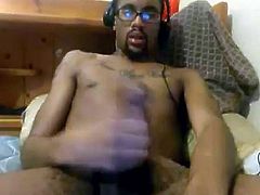 Afroamerican Str8 Boy cums on cam #65