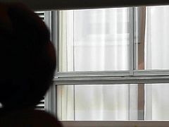 Neighbor windows flashing look my cock