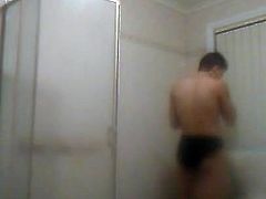 Hidden cam shower teen blonde guy