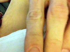 Playing with asshole using fingers, anal beads