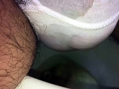 Pissing my dirty panties on the loo