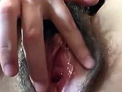 Teen with great tits fingering