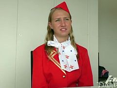 Sexy flight attendant fucked by a BBC
