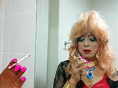 sissy niclo sexy makeup smoking4