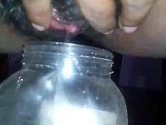 Sri Lankan Girl Pissing In a Bottle