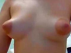 Hot  teen small tits big puffy nipples