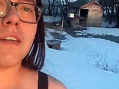 Outside during winter