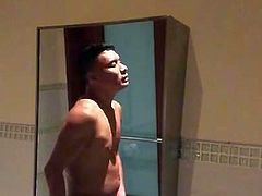 Asian Gay Enjoying Masturbating in a toilet