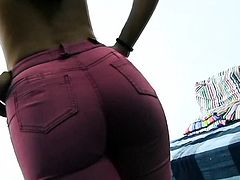 AMAZING ROUND ASS Winona Tight Purple Jeans CAMELTOE QUEEN