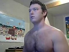 muscular college guy shoots his load