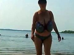 Huge beach boobs