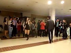 Circassian girl dancing in high heels and short dress