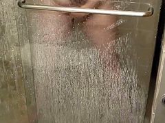 Hotwife masturbates in the shower