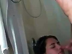 College freshman takes a cum shower in the shower