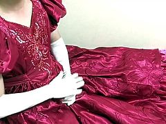 Satin dress Masturbation 1