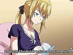 Horny Big Tits Anime Blonde Mother in Shower