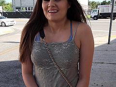 I knew I had to talk to Gabriella. Just look at her beautiful face and body. I knew she would look great on her knees with my dick in her mouth. I talked to her and persuaded her with some cash, and we ended up in the alley. Talked her into fucking as well. She was great!