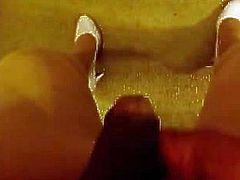 Wanking in hose