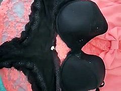 Having fun with my autns bra and pantys