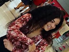 Candid voyeur exotic teen beauty at mall in skirt
