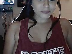 Latina With Huge Tits Plays With Herself On Cam