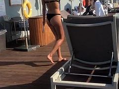 Amazing Latina ass in thong spy