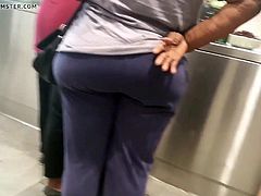 Big ass granny in line