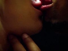 Interracial Extended Tongue Kissing