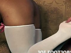I want to feel your hot cock between my feet JOI