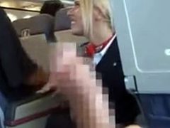 Hot airline stewardess sucks cock on plane Part 1