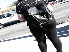 big booty spanish girl  in black tights pt 1