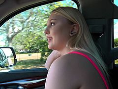 This blonde babe, Lily Rader, knows the best way to pay for the fare and to express gratitude. She pulls driver's thick dick out of his pants and starts to suck on it... Check it out now, you won't be disappointed!