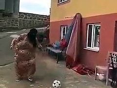 huge ass arabian playing football
