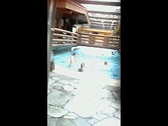 Hot Naked Babe in Public Spa Pool 2