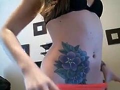 Fuck with tattoo girl on cam