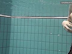 Loris blackhaired legal age teenager swirling in the pool