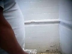Spying daddy jerking off in public urinals