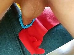 Glove fucking and pulsating orgasm