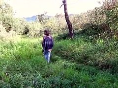 Twink Gets Fucked by Daddy Type in the Woods