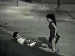 Teens caught fucking at night in a park