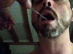 Mature man pissing in my hungry mouth 3