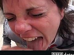 nice wife gets full load in face