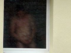 Voyeur - Window Shower Spy - sexy neighbours, just him again