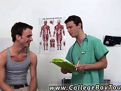 Naked boys making gay sex with doctor and hunk physicals