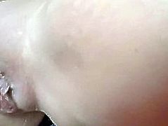 POV students pussy swallows up all the Cum