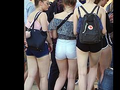 Ass eating tight white shorts - pretty girls