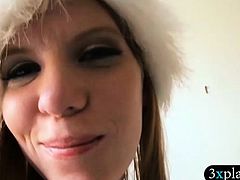 Two blonde in christmas hat pussy rammed