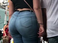 Blonde PAWG Booty in Tight Jeans